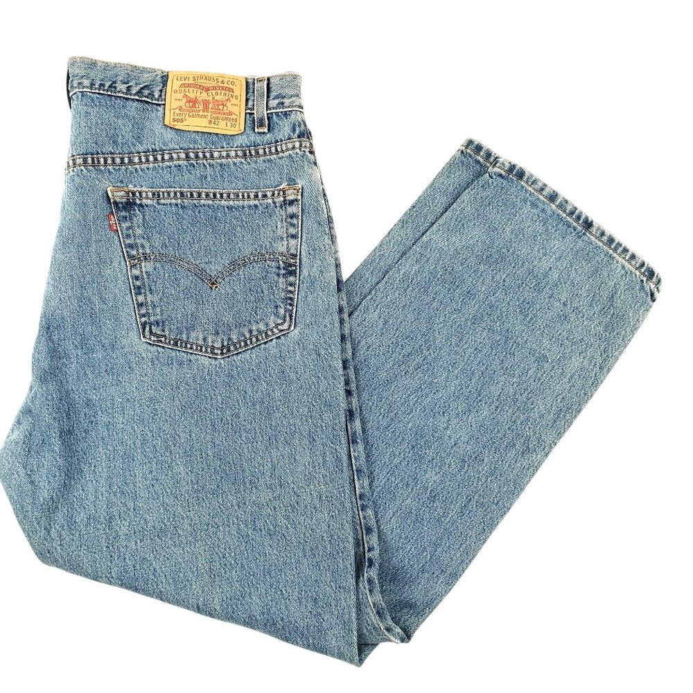 Vintage Levi's 505 Jeans Men Regular Fit Straight Light Wash Y2K 42X30 (40x30)